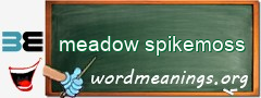 WordMeaning blackboard for meadow spikemoss
